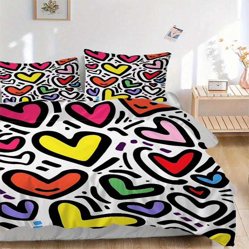 3pcs Colorful Hearts Bedding Set, Ideal for Home Use, Suitable for Bedroom Decor (1*Duvet Cover + 1/2*Pillowcases, No Core) yy250821216 135x200cm
3pcs Colorful Hearts Bedding Set, Ideal for Home Use, Suitable for Bedroom Decor (1*Duvet Cover + 1/2*Pillowcases, No Core) yy250821216 135x200cm