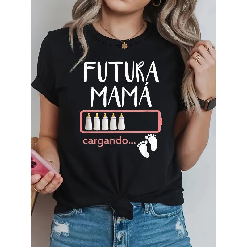 Spanish FUTURE MOM Loading Future Mom Loading Women S Round Neck Spring And Summer T-Shirt, Perfect for Casual Wear, Stylish Vintage Elegance 4XL чорний
Spanish FUTURE MOM Loading Future Mom Loading Women S Round Neck Spring And Summer T-Shirt, Perfect for Casual Wear, Stylish Vintage Elegance 4XL чорний