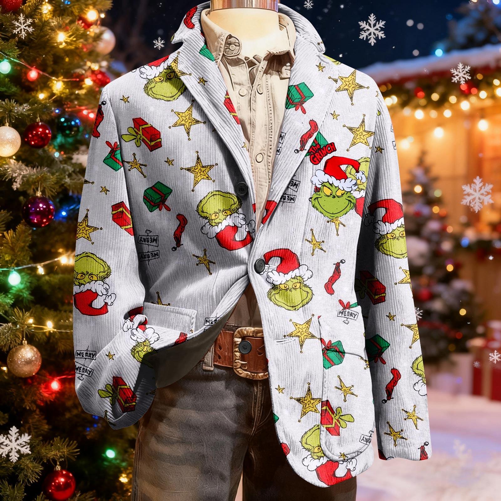 Мужской уродливый рождественский вельветовый теплый карманный пиджак-кардиган, мужской повседневный костюм XXXL
Мужской уродливый рождественский вельветовый теплый карманный пиджак-кардиган, мужской повседневный костюм XXXL