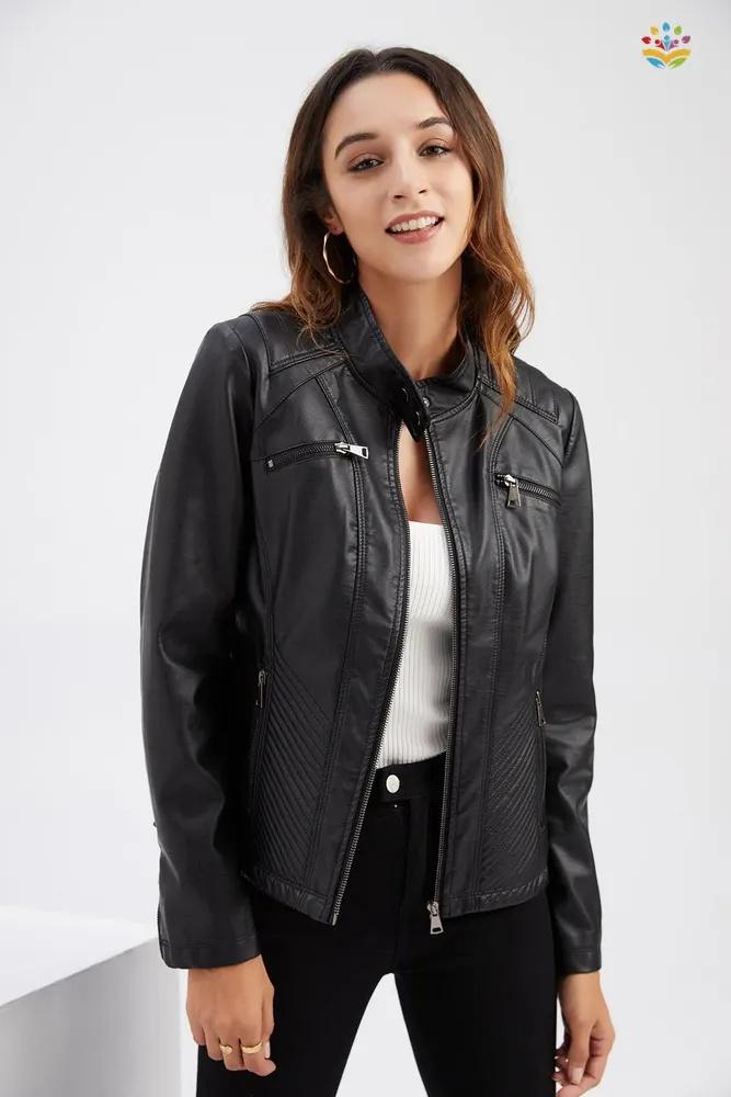 Women s Casual Leather Jacket With Stand Collar, Slim Fit, Color L чёрный
Women s Casual Leather Jacket With Stand Collar, Slim Fit, Color L чёрный