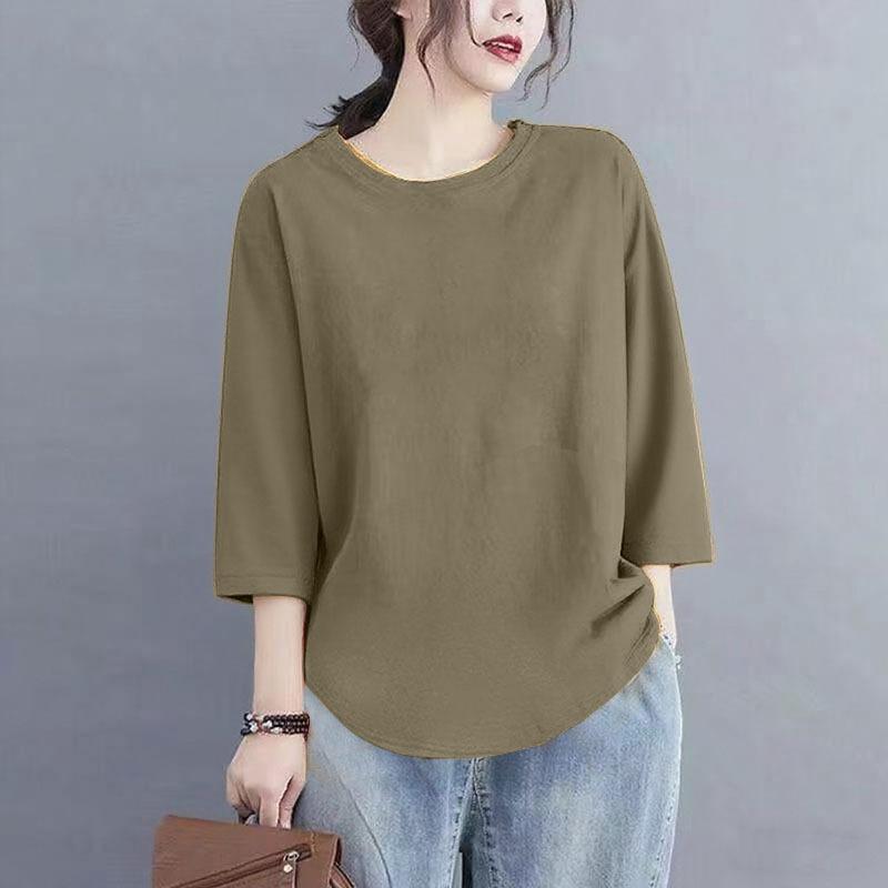 Women s Modal 3/4 Sleeve T-Shirt Spring Autumn Round Neck Solid Color Loose Plus Size Casual Daily Top Soft Loungewear Sleepwear 3XL сірий
Women s Modal 3/4 Sleeve T-Shirt Spring Autumn Round Neck Solid Color Loose Plus Size Casual Daily Top Soft Loungewear Sleepwear 3XL сірий