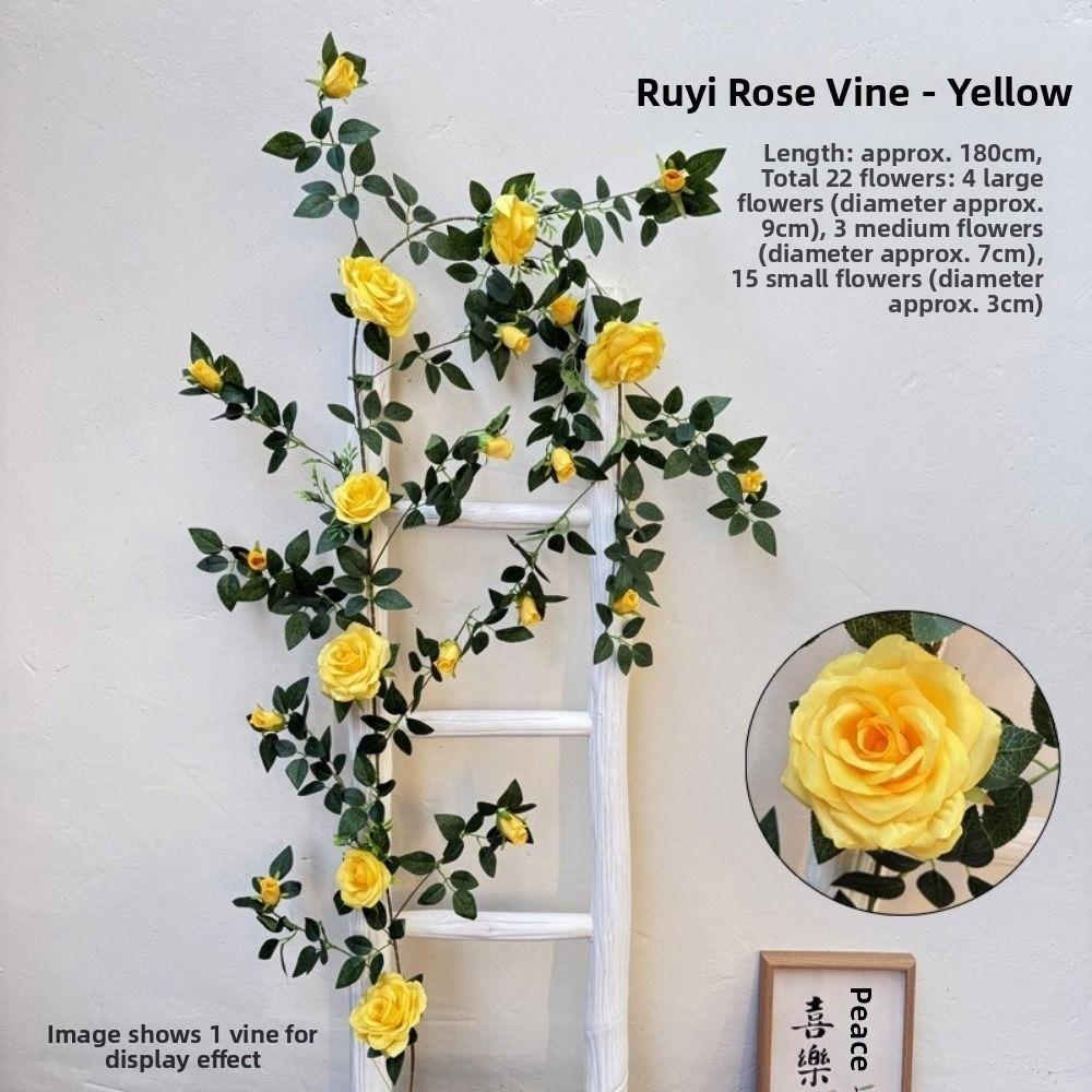 High Quality Plastic Silk Artificial Rose Vine 9 Colors 1.8m 22 Heads Hanging Flowers Rattan Fake Plants Leaves Home Decoration жёлтый
High Quality Plastic Silk Artificial Rose Vine 9 Colors 1.8m 22 Heads Hanging Flowers Rattan Fake Plants Leaves Home Decoration жёлтый