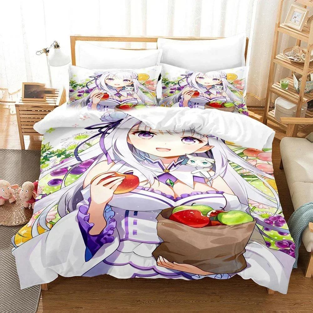 3D Print Anime Re Zero Beding Emilia Rem Set Soft Duvet Cover Bedrom Single Twin King-Sized Dimensionsd Dimensions Comfortable Quilt Cover Home 100*200cm Single
3D Print Anime Re Zero Beding Emilia Rem Set Soft Duvet Cover Bedrom Single Twin King-Sized Dimensionsd Dimensions Comfortable Quilt Cover Home 100*200cm Single