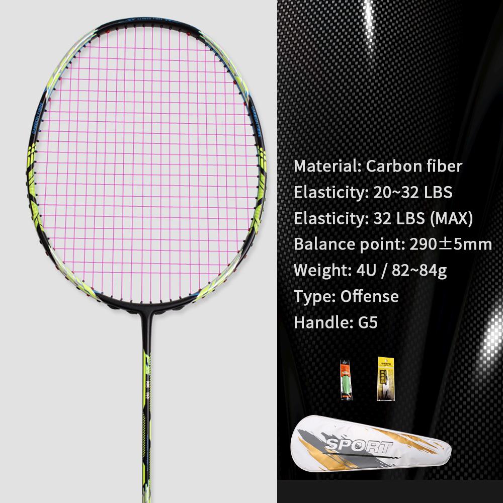 21-30 LBS badminton racket carbon fiber man woman adult high elasticity durable major Attack racket defense Competition level 21LBS
21-30 LBS badminton racket carbon fiber man woman adult high elasticity durable major Attack racket defense Competition level 21LBS