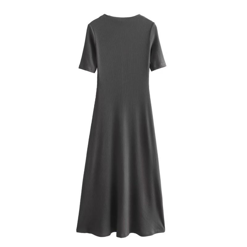 European American Women s Clothing Fashionable Temperament Figure-fitting Short-sleeved Knitted Long Dress XS сірий
European American Women s Clothing Fashionable Temperament Figure-fitting Short-sleeved Knitted Long Dress XS сірий