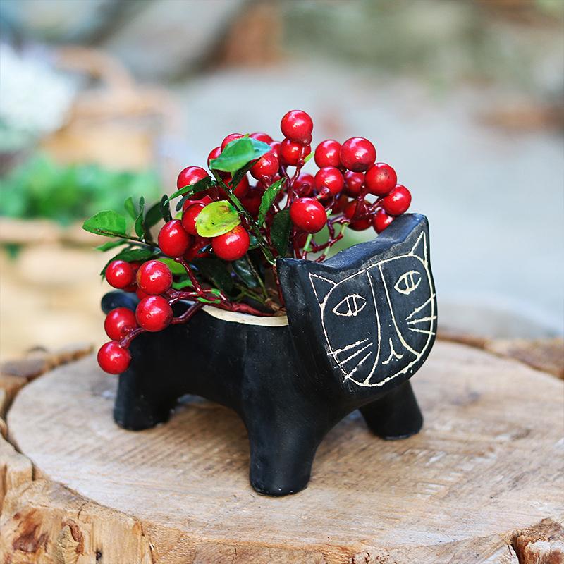 1PC Black Cat Flower Pot Cute Cement Flower Pot Creative Yellow Cat Vase Home Decoration Cat Flower Pot Flower Utensil 2 styles
1PC Black Cat Flower Pot Cute Cement Flower Pot Creative Yellow Cat Vase Home Decoration Cat Flower Pot Flower Utensil 2 styles