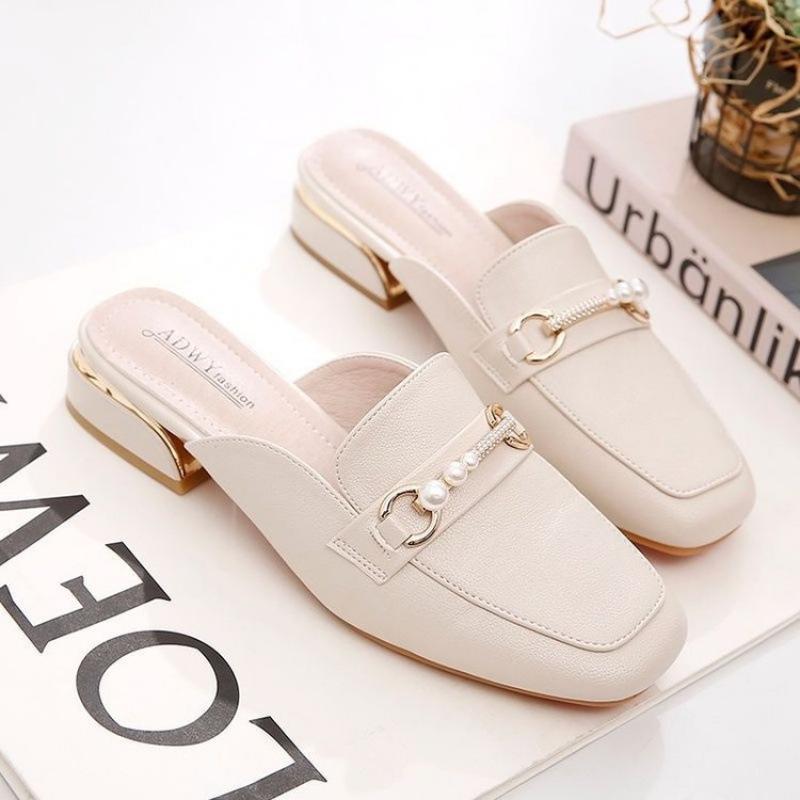 Soft leather bag head half slippers women s spring and summer sandals thick heel Internet celebrity outer wear fashion Muller square head single shoe 40
Soft leather bag head half slippers women s spring and summer sandals thick heel Internet celebrity outer wear fashion Muller square head single shoe 40