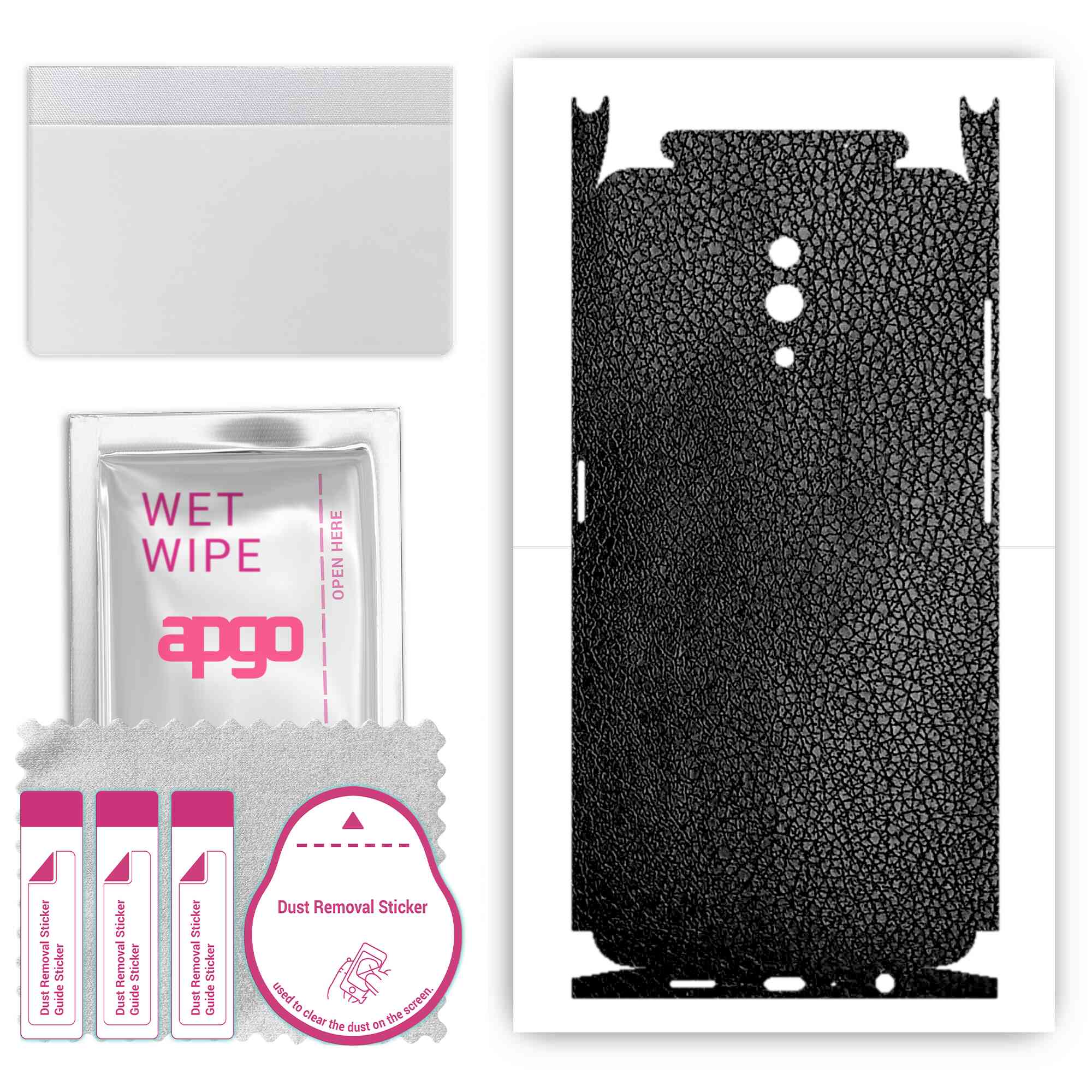 apgo Protective Skin Sticker for the back+sides compatible with Oppo Reno, Full Wrap Film, Foil, Vinyl - Pattern Black Leather
apgo Protective Skin Sticker for the back+sides compatible with Oppo Reno, Full Wrap Film, Foil, Vinyl - Pattern Black Leather