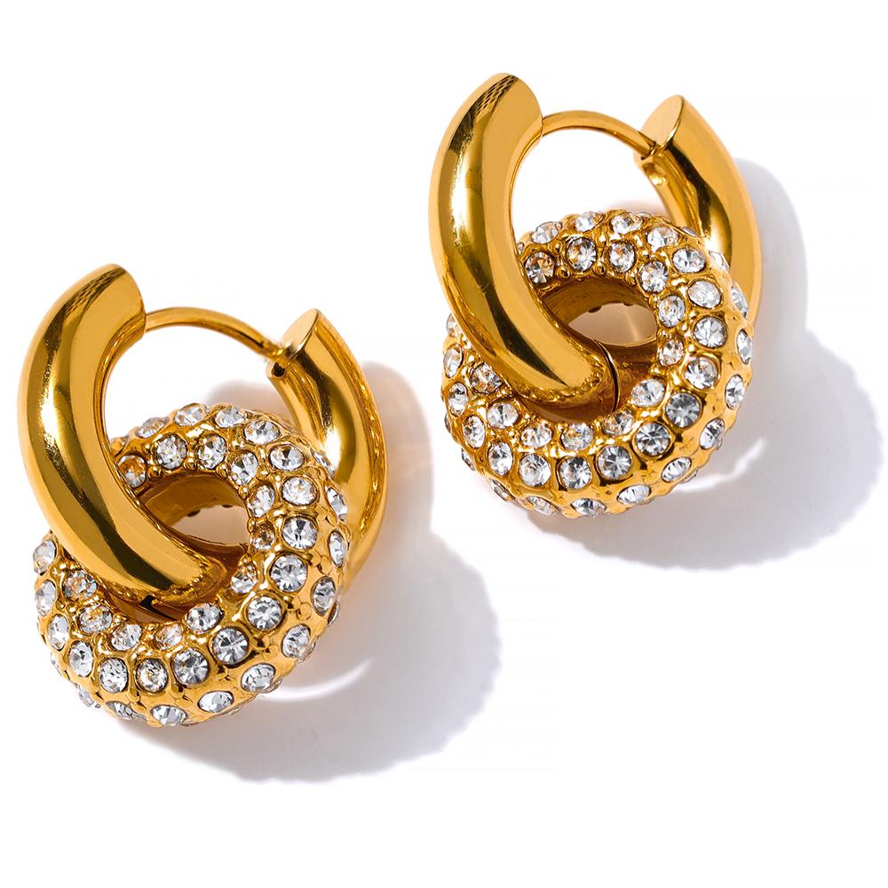 Yhpup Delicate Shiny Cubic Zirconia Round Stainless Steel Gold Color Huggie Hoop Earrings High Quality Charm Jewelry Gift
Yhpup Delicate Shiny Cubic Zirconia Round Stainless Steel Gold Color Huggie Hoop Earrings High Quality Charm Jewelry Gift