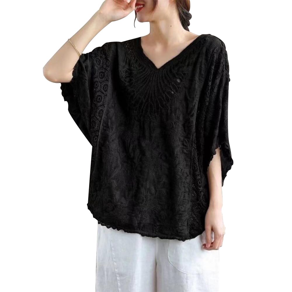 Beylimcy Lace Embroidery Dolman Summer Loose Body Everyday Bey90 Shirt, Women s Blouse, Sleeve, 3/4 Sleeve, V-Neck, Top, Fit, Sheer, Cute, Covering,
Beylimcy Lace Embroidery Dolman Summer Loose Body Everyday Bey90 Shirt, Women s Blouse, Sleeve, 3/4 Sleeve, V-Neck, Top, Fit, Sheer, Cute, Covering,