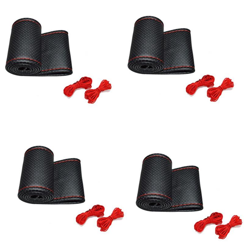 4X Universal Braid On The Steering Wheel PU Leather Car Steering Wheel Cover To Cover The Entire Single Connector 38Cm Black Red Line
4X Universal Braid On The Steering Wheel PU Leather Car Steering Wheel Cover To Cover The Entire Single Connector 38Cm Black Red Line
