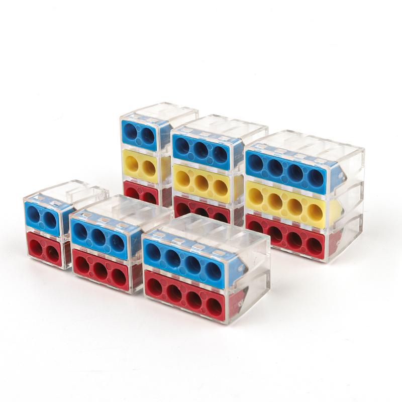 Quick Wire Connectors Compact Mini Wiring Cable Conector For Home Junction Box Conductors Push-in Terminal Block AWG 28-12 5PCS
Quick Wire Connectors Compact Mini Wiring Cable Conector For Home Junction Box Conductors Push-in Terminal Block AWG 28-12 5PCS