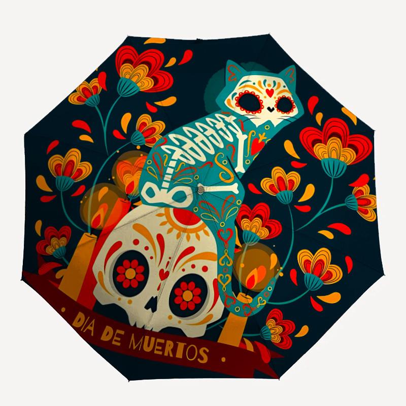 1pc Sugar Skull Cat Automatic Open/Close Umbrella, Portable Folding Umbrella for Travel, Themed Events, It is suitable as a gift for various festivals
1pc Sugar Skull Cat Automatic Open/Close Umbrella, Portable Folding Umbrella for Travel, Themed Events, It is suitable as a gift for various festivals