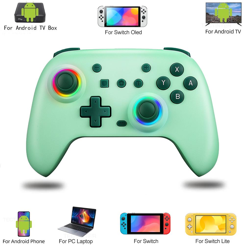 RGB беспроводной BT контроллер для Nintendo Switch/OLED/Lite геймпад для Android телефон/ПК/TV Box/Steam джойстик с функцией Turbo зелёный
RGB беспроводной BT контроллер для Nintendo Switch/OLED/Lite геймпад для Android телефон/ПК/TV Box/Steam джойстик с функцией Turbo зелёный