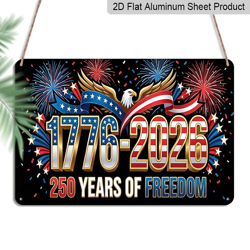 2D Flat Decorative 8×12 Inch Aluminum Plaque Metal Sign | 250 Years of Freedom 1776-2026: Bald Eagle, US Flag & Fireworks Design; Celebrate America s 20*30cm
2D Flat Decorative 8×12 Inch Aluminum Plaque Metal Sign | 250 Years of Freedom 1776-2026: Bald Eagle, US Flag & Fireworks Design; Celebrate America s 20*30cm