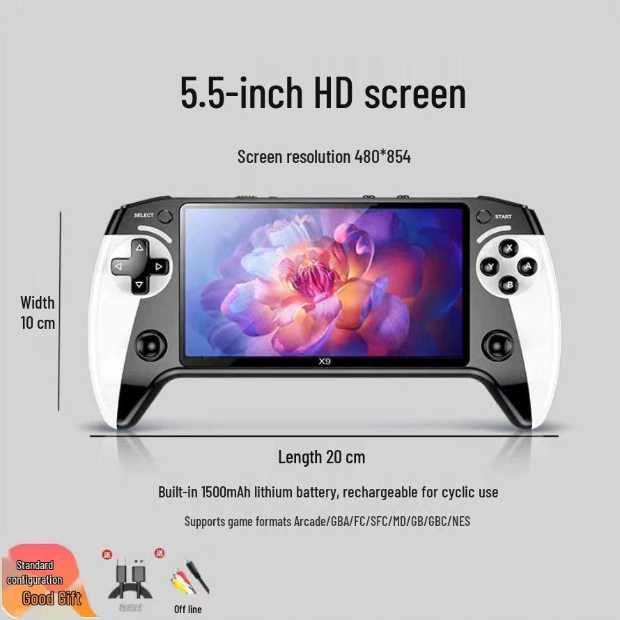 X9 Handheld Game Console: 5.5-inch Screen, 8 Emulators, Portable Retro Arcade for Home Use
X9 Handheld Game Console: 5.5-inch Screen, 8 Emulators, Portable Retro Arcade for Home Use
