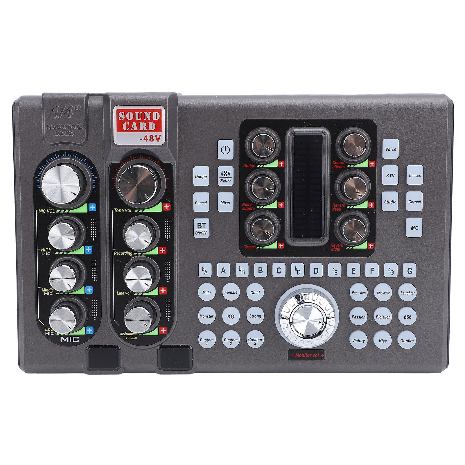 Цифровая звуковая карта Professional Treble Bass Adjustable One Click Шумоподавление Звуковой микшер для
Цифровая звуковая карта Professional Treble Bass Adjustable One Click Шумоподавление Звуковой микшер для