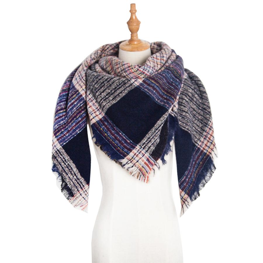 Верхняя одежда Тонкая клетчатая шаль для женщин, Осень Зима Грелка для шеи Треугольный шарф тёмно-синий
Верхняя одежда Тонкая клетчатая шаль для женщин, Осень Зима Грелка для шеи Треугольный шарф тёмно-синий