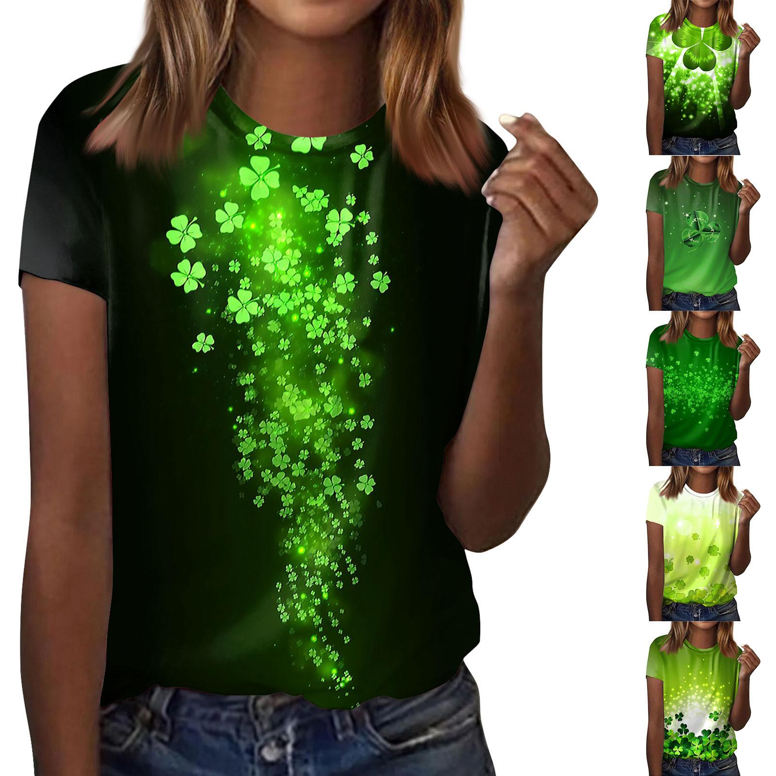 Женский модный повседневный топ с круглым вырезом и принтом ко Дню Святого Патрика с короткими рукавами L темно-зеленого
Женский модный повседневный топ с круглым вырезом и принтом ко Дню Святого Патрика с короткими рукавами L темно-зеленого