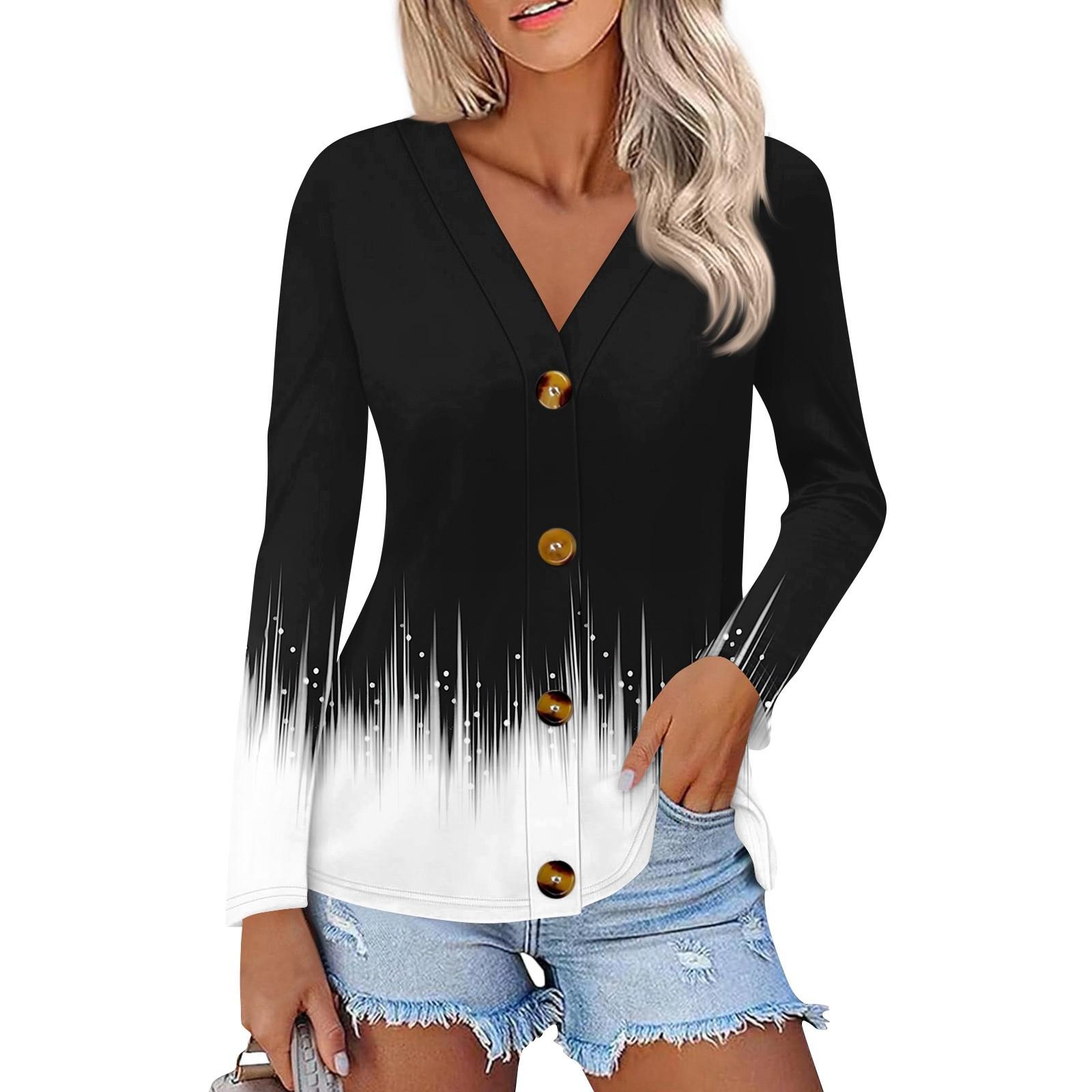 Women s Fashion Casual Print Button-down Shirt Long Sleeve Tops L чорний
Women s Fashion Casual Print Button-down Shirt Long Sleeve Tops L чорний