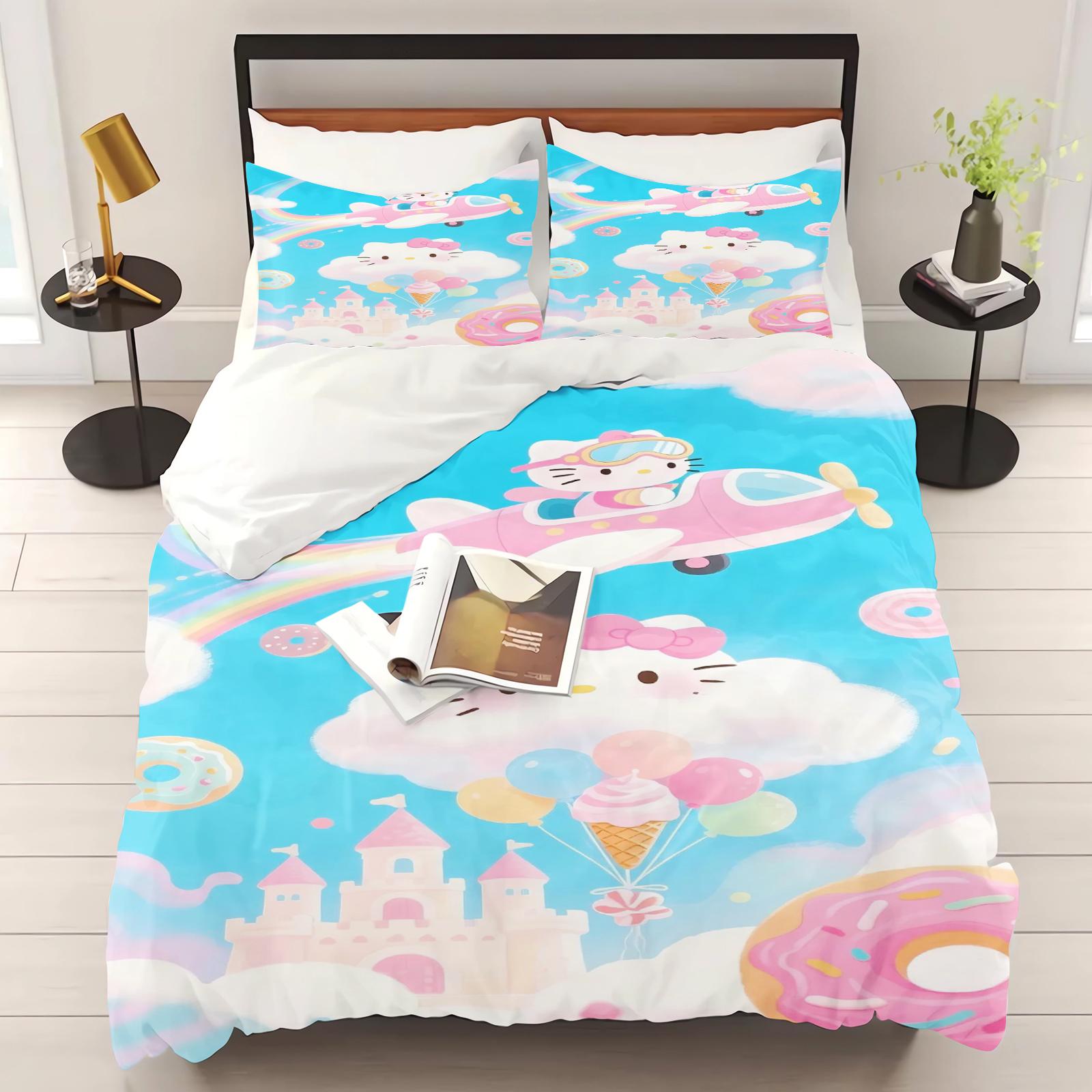 Постельное белье с принтом Hello Kitty для спальни Комплект пододеяльника Рождественские подарки Комфорт Мультяшный С наволочкой EU Single(135*200cm)3pcs
Постельное белье с принтом Hello Kitty для спальни Комплект пододеяльника Рождественские подарки Комфорт Мультяшный С наволочкой EU Single(135*200cm)3pcs