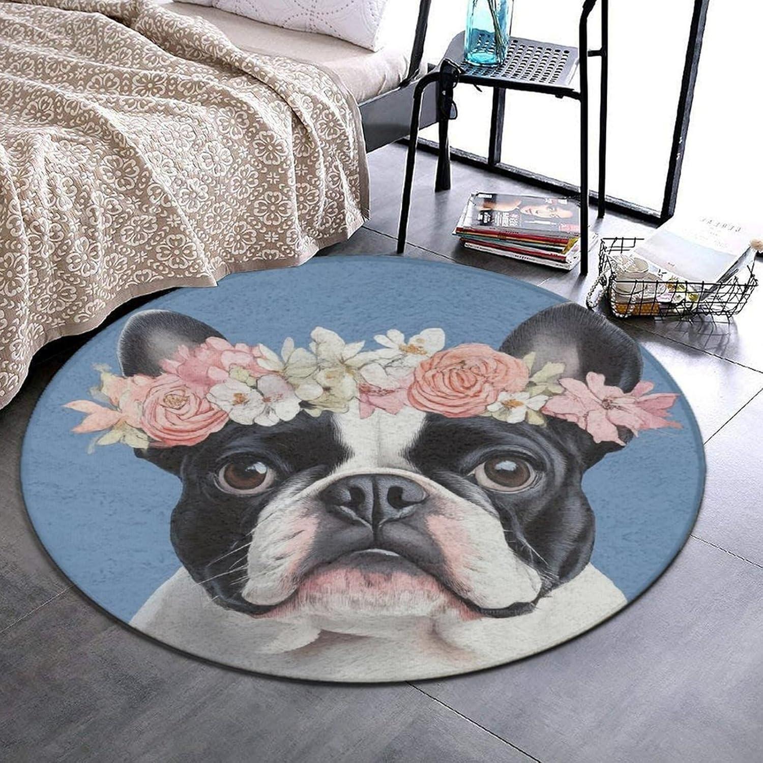 Cute Dogs Pattern Round Rug Adorable Puppy Pattern Carpet Soft Non-Slip Circle Floor Decor Mat for Living Room Bedroom Hallway 100cm
Cute Dogs Pattern Round Rug Adorable Puppy Pattern Carpet Soft Non-Slip Circle Floor Decor Mat for Living Room Bedroom Hallway 100cm