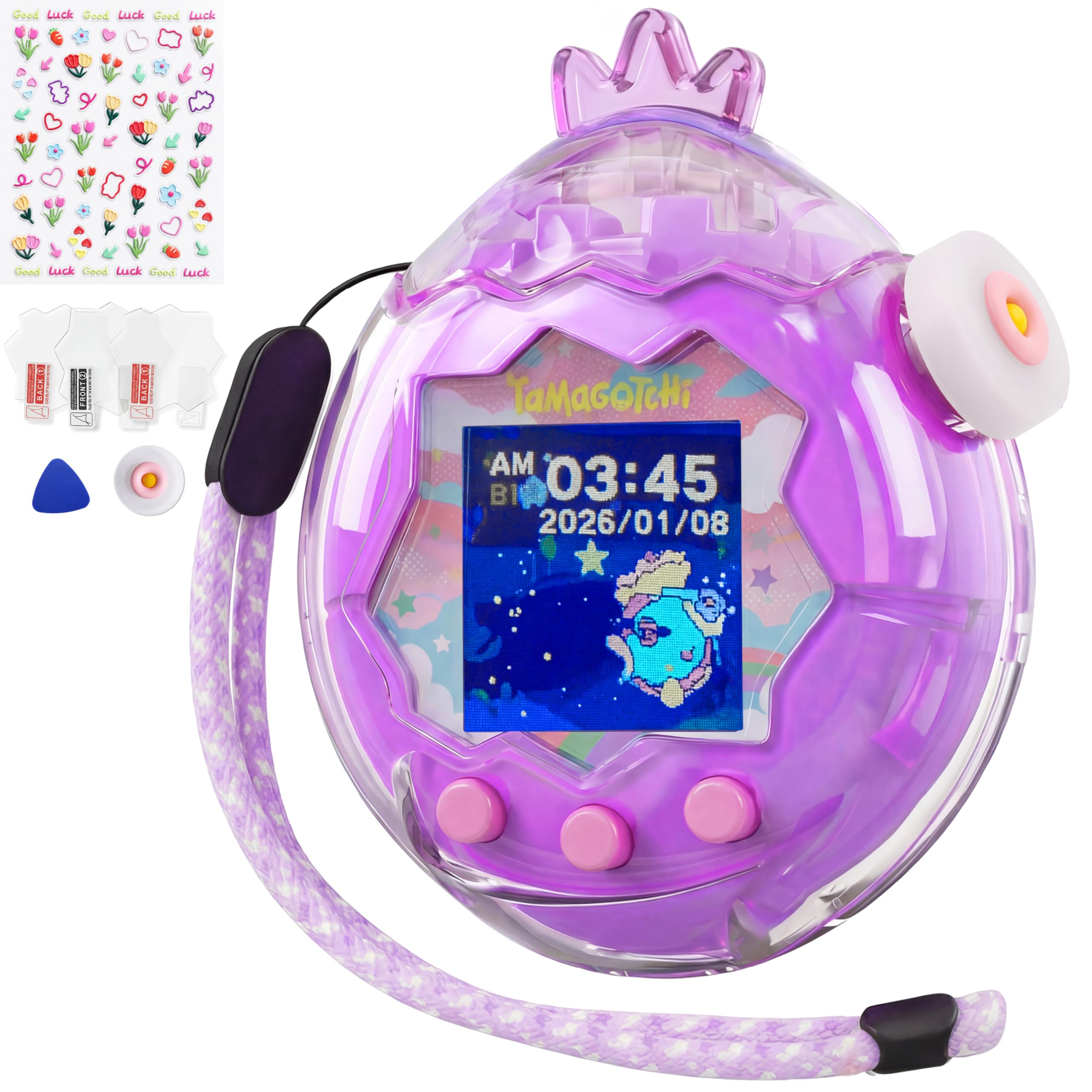 GOKEI Tamagotchi Paradise Transparent Protective Case 3 Sheets Strap Light Purple Shockproof PC Cover
GOKEI Tamagotchi Paradise Transparent Protective Case 3 Sheets Strap Light Purple Shockproof PC Cover