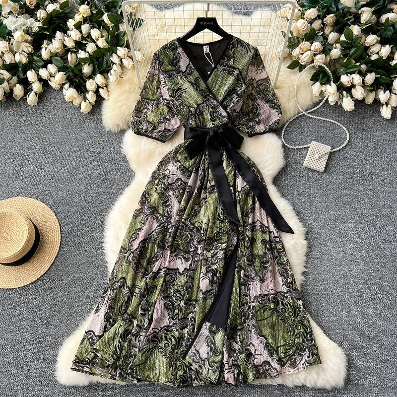 Платье в ретро-стиле с причудливым принтом, женское летнее, с отделкой талии, шнуровкой, драпирующим эффектом, разрезом, V-образным вырезом, рукавами-буфами Army Green M
Платье в ретро-стиле с причудливым принтом, женское летнее, с отделкой талии, шнуровкой, драпирующим эффектом, разрезом, V-образным вырезом, рукавами-буфами Army Green M