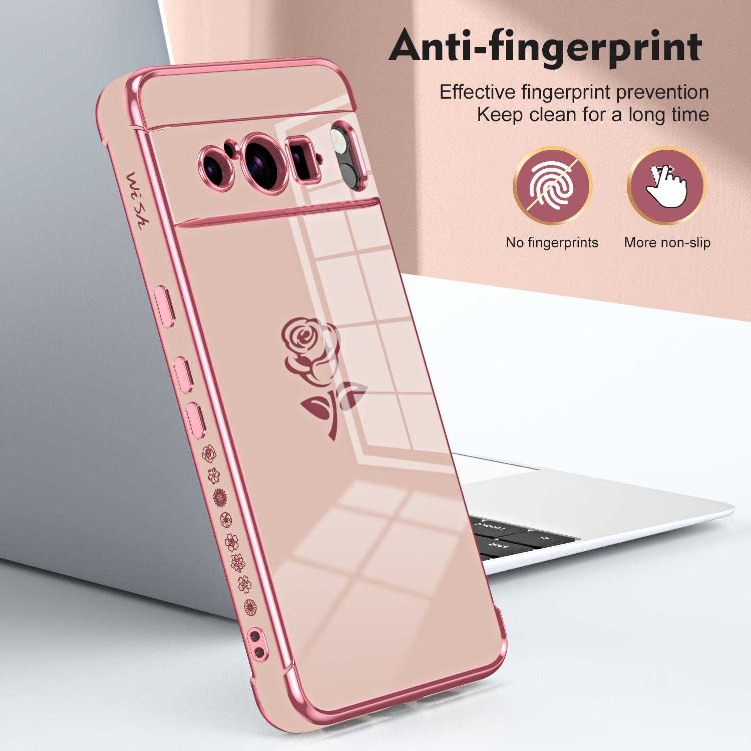 For Google Pixel 8 Pro Case Electroplating Edge Rose Pattern TPU Phone Back Cover Airbag Drop Proof Ivory White
For Google Pixel 8 Pro Case Electroplating Edge Rose Pattern TPU Phone Back Cover Airbag Drop Proof Ivory White