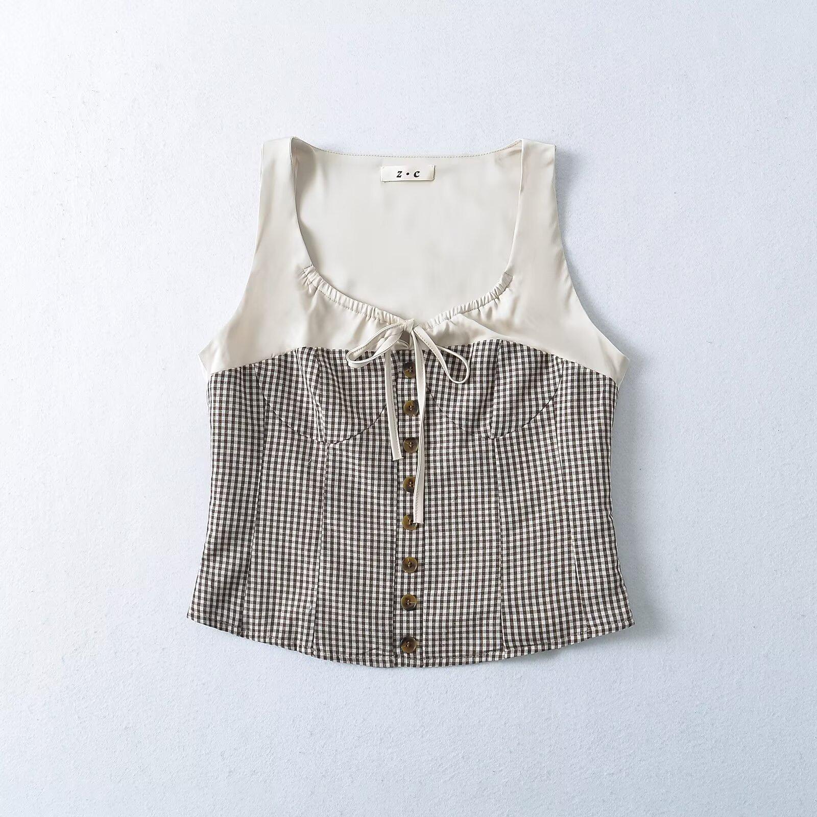 2024 Осень Женский Европейский и Американский Безрукавный Топ-Жилет на Пуговицах с Комбинированными Вставками Small
2024 Осень Женский Европейский и Американский Безрукавный Топ-Жилет на Пуговицах с Комбинированными Вставками Small