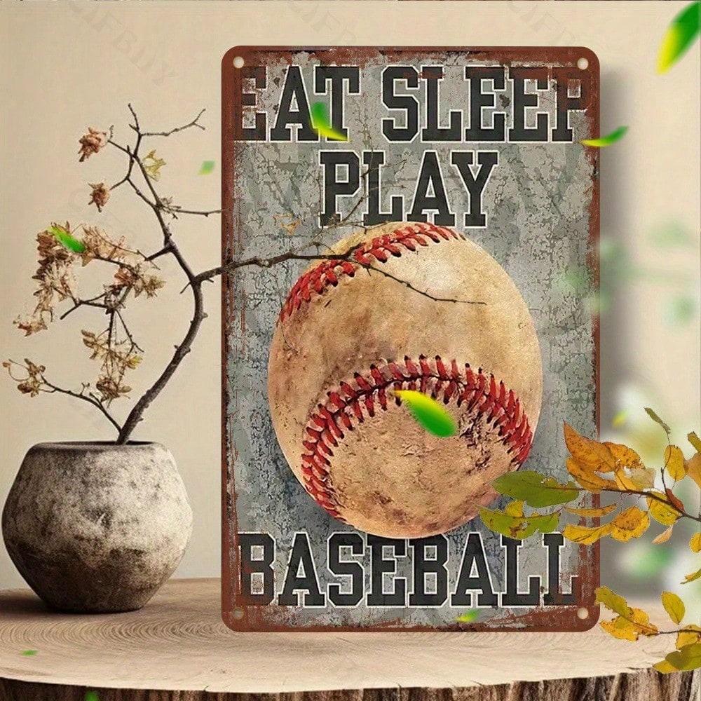 Vintage Baseball Tin Sign Eat Sleep Play Metal Plaque Weatherproof Wall Decor for Bar Cafe Home Office 20x30 різнокольоровий
Vintage Baseball Tin Sign Eat Sleep Play Metal Plaque Weatherproof Wall Decor for Bar Cafe Home Office 20x30 різнокольоровий