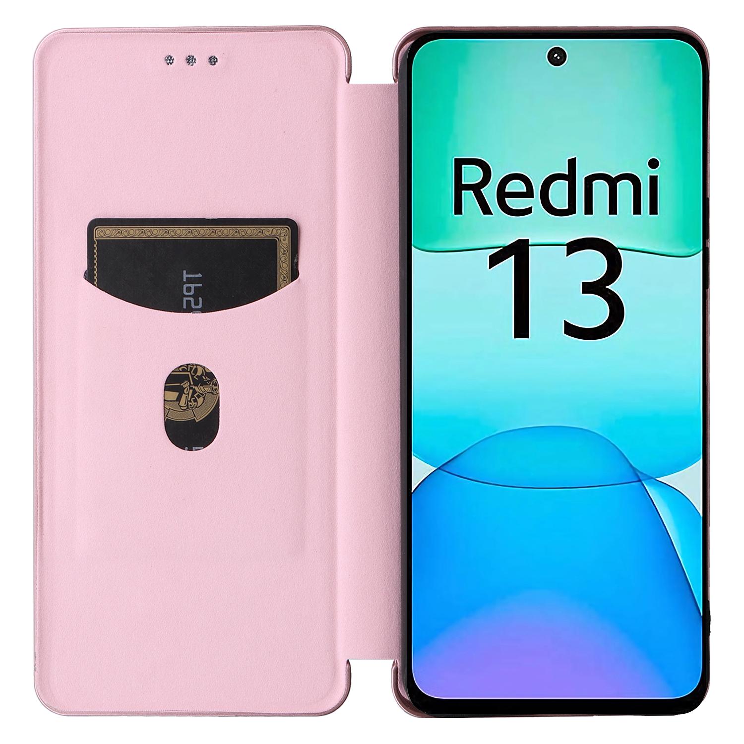 For Xiaomi Redmi 13 5G/13 4G/Note 13R 5G Phone Case Carbon Fiber Texture Leather Stand Cover Rose Gold
For Xiaomi Redmi 13 5G/13 4G/Note 13R 5G Phone Case Carbon Fiber Texture Leather Stand Cover Rose Gold