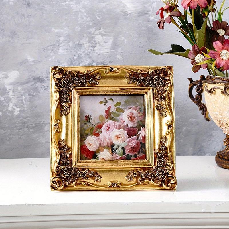 1Pc Square European Style Swing Table Classic Rose Retro Resin Photo Frame Golden Random Photo Paper
1Pc Square European Style Swing Table Classic Rose Retro Resin Photo Frame Golden Random Photo Paper