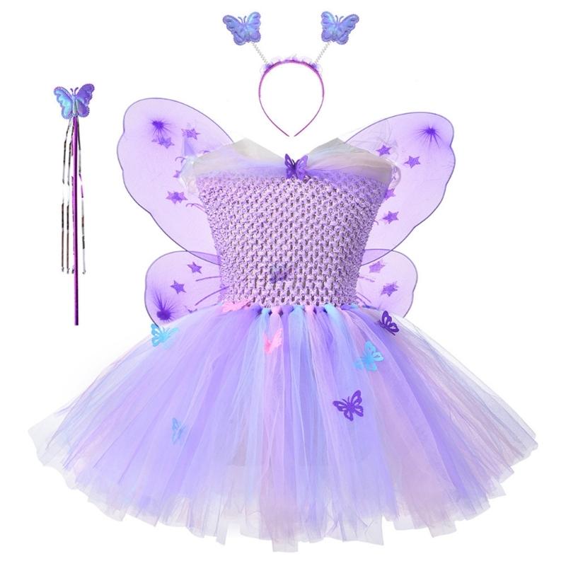 4Pcs Fairys Princess Costume Set with Butterfly Wing Angel Wand Tutus Dress Headband for Kids Little Girls M фиолетовый
4Pcs Fairys Princess Costume Set with Butterfly Wing Angel Wand Tutus Dress Headband for Kids Little Girls M фиолетовый