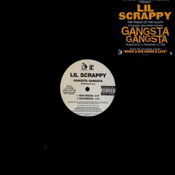 12inch Record LIL SCRAPPY - Gangsta Gangsta PROA101788 BME Recordings 2006 US Rap & Hip-Hop/R&B Used
12inch Record LIL SCRAPPY - Gangsta Gangsta PROA101788 BME Recordings 2006 US Rap & Hip-Hop/R&B Used