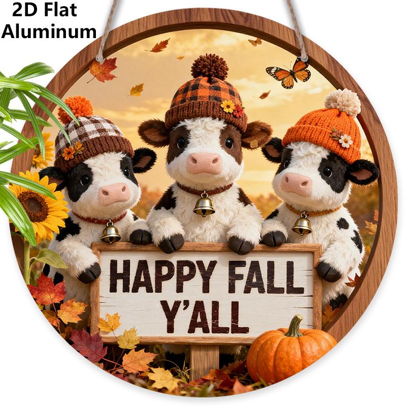 2D Flat Happy Fall Aluminium Sign with Adorable Cow Pattern - Thanksgiving Figurine Ornaments - Ideal for Front Door, Wall, Porch, Fence Decor 7.87×7.87inch
2D Flat Happy Fall Aluminium Sign with Adorable Cow Pattern - Thanksgiving Figurine Ornaments - Ideal for Front Door, Wall, Porch, Fence Decor 7.87×7.87inch