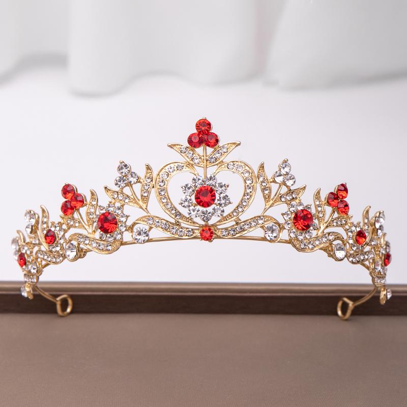 Trendy Gold RedRhinestone Crystal Crown Flower Bridal Hair Accessories Wedding Headpiece Hair ornaments Bride Hair Jewelry crown
Trendy Gold RedRhinestone Crystal Crown Flower Bridal Hair Accessories Wedding Headpiece Hair ornaments Bride Hair Jewelry crown