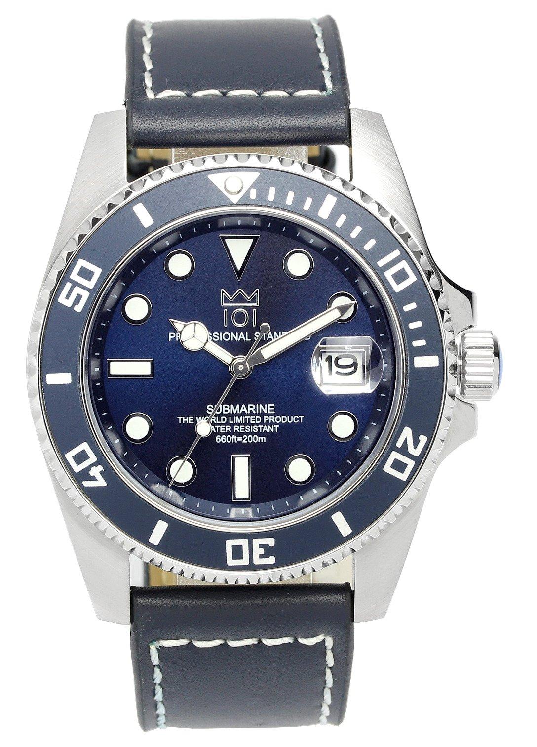 HYAKUICHI 101 Кварцевые 20 АТМ Водонепроницаемые Дата Вращающийся в одну сторону Кожаные №2 Часы для дайверов, Устойчивые, Дисплей, Безель, Ремешок, Мужские синий
HYAKUICHI 101 Кварцевые 20 АТМ Водонепроницаемые Дата Вращающийся в одну сторону Кожаные №2 Часы для дайверов, Устойчивые, Дисплей, Безель, Ремешок, Мужские синий