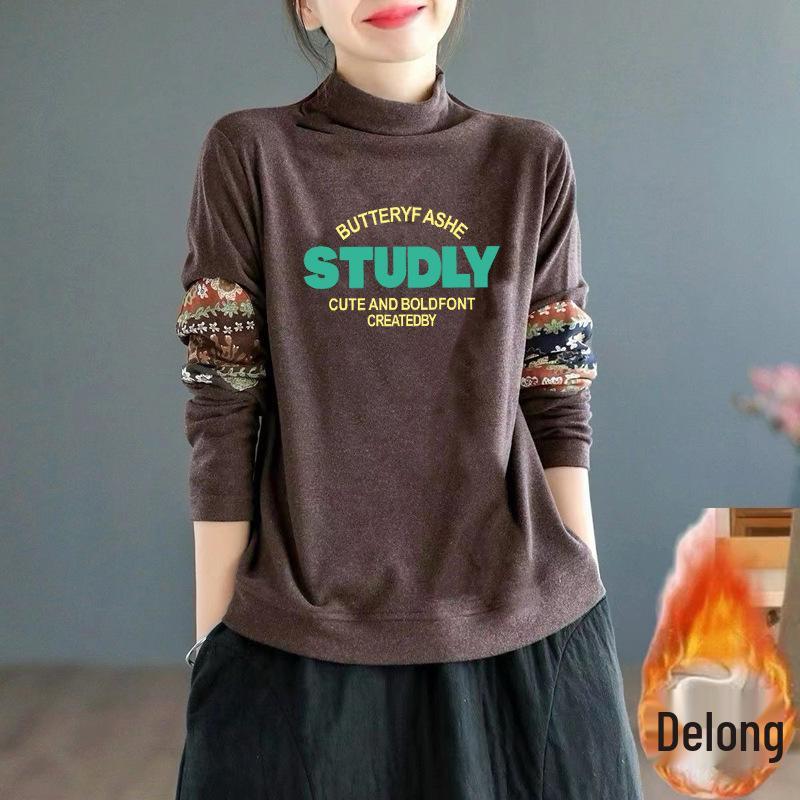 German Velvet Retro Print Top: High-End, Double-Sided, Semi-High Collar, Long-Sleeved, Loose Fit, Plus Velvet Warmth. S, 75-85 jin
German Velvet Retro Print Top: High-End, Double-Sided, Semi-High Collar, Long-Sleeved, Loose Fit, Plus Velvet Warmth. S, 75-85 jin