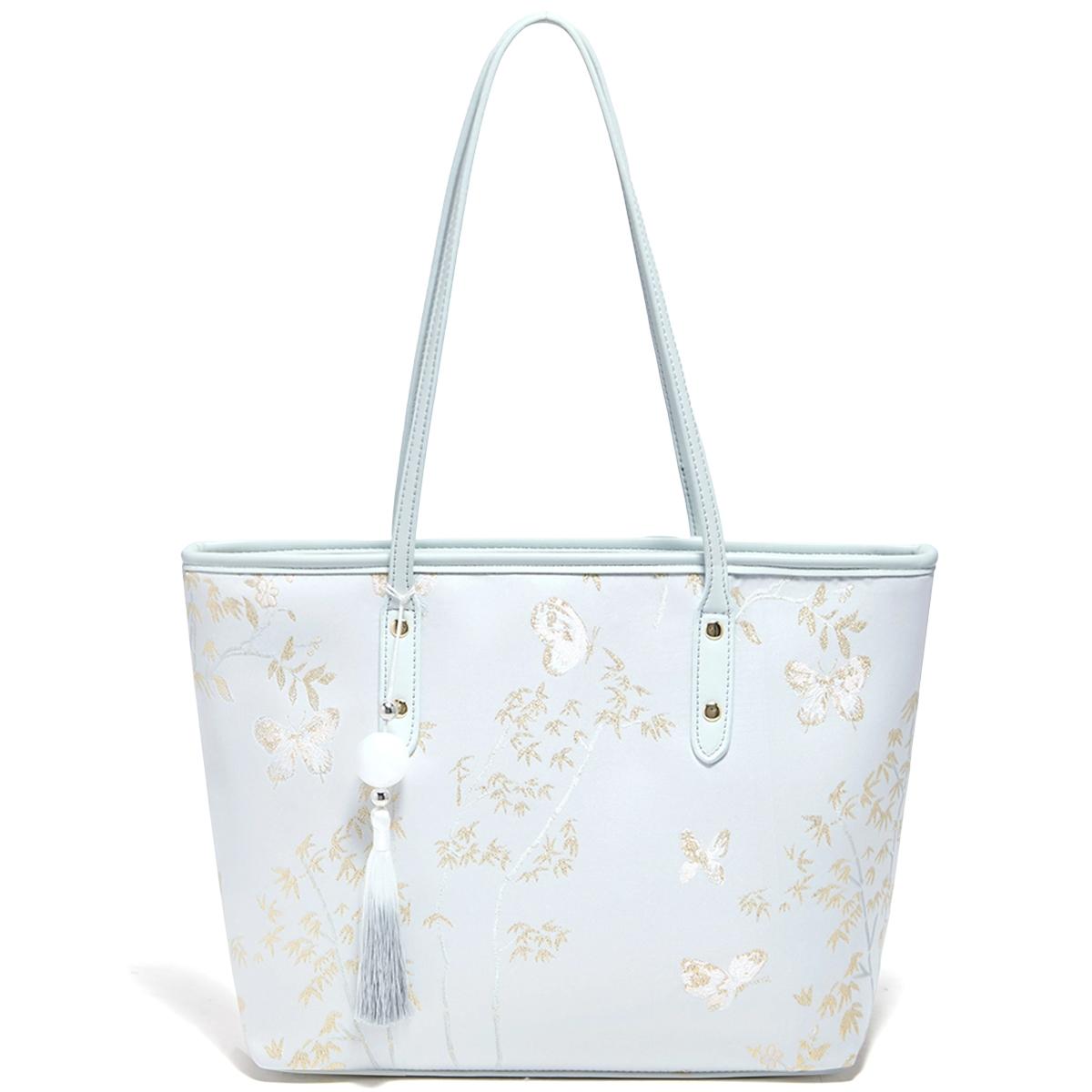 FOXER Lady s Shoulder Bag High Quality Fabric Large Capacity Tote Bag PU Leather Embroidery Bag Chinese Style Commute Travel
FOXER Lady s Shoulder Bag High Quality Fabric Large Capacity Tote Bag PU Leather Embroidery Bag Chinese Style Commute Travel