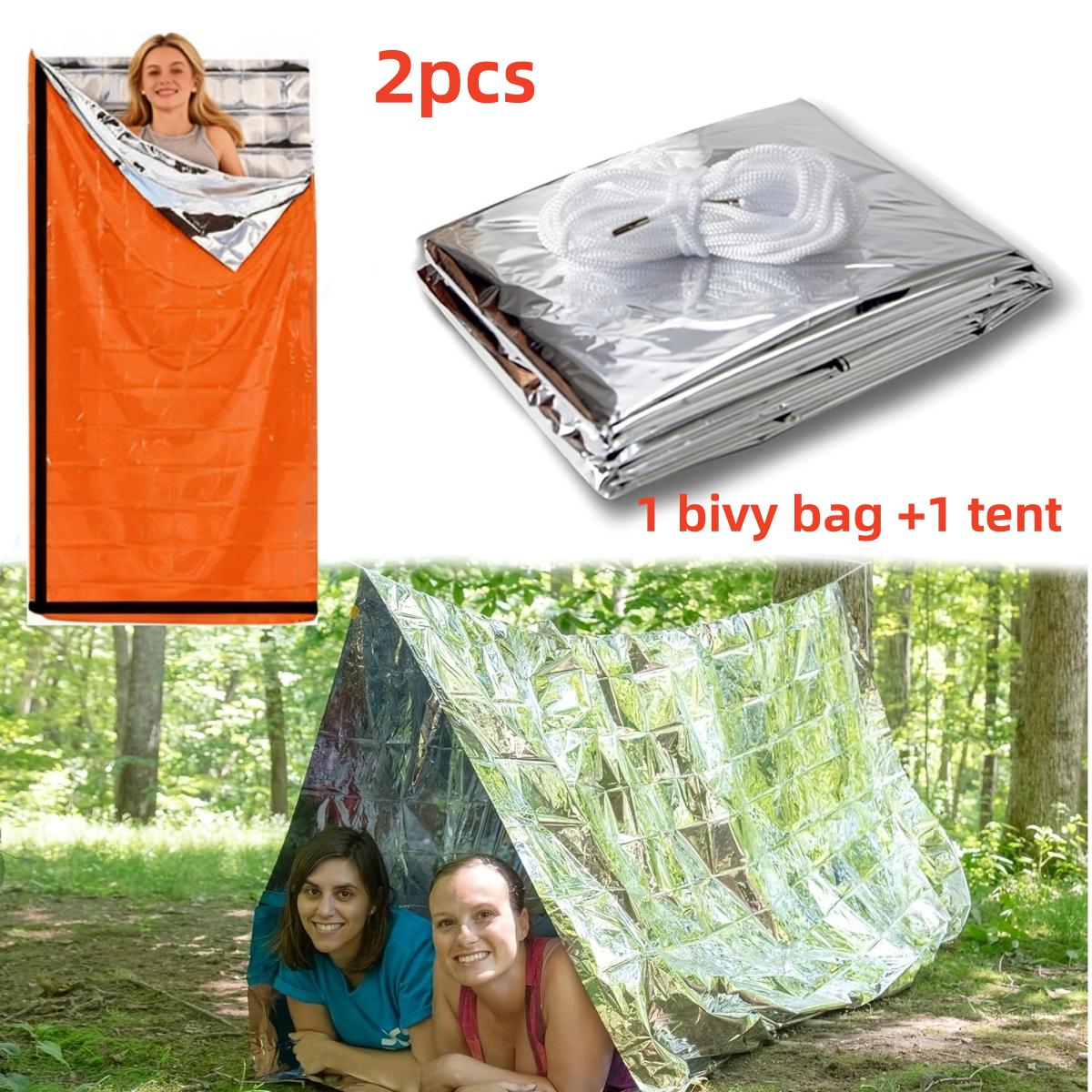 High thermal retention shelter kit, reflective foil tent and warm sleeping bag perfect for wilderness backpacking trips помаранчевий
High thermal retention shelter kit, reflective foil tent and warm sleeping bag perfect for wilderness backpacking trips помаранчевий