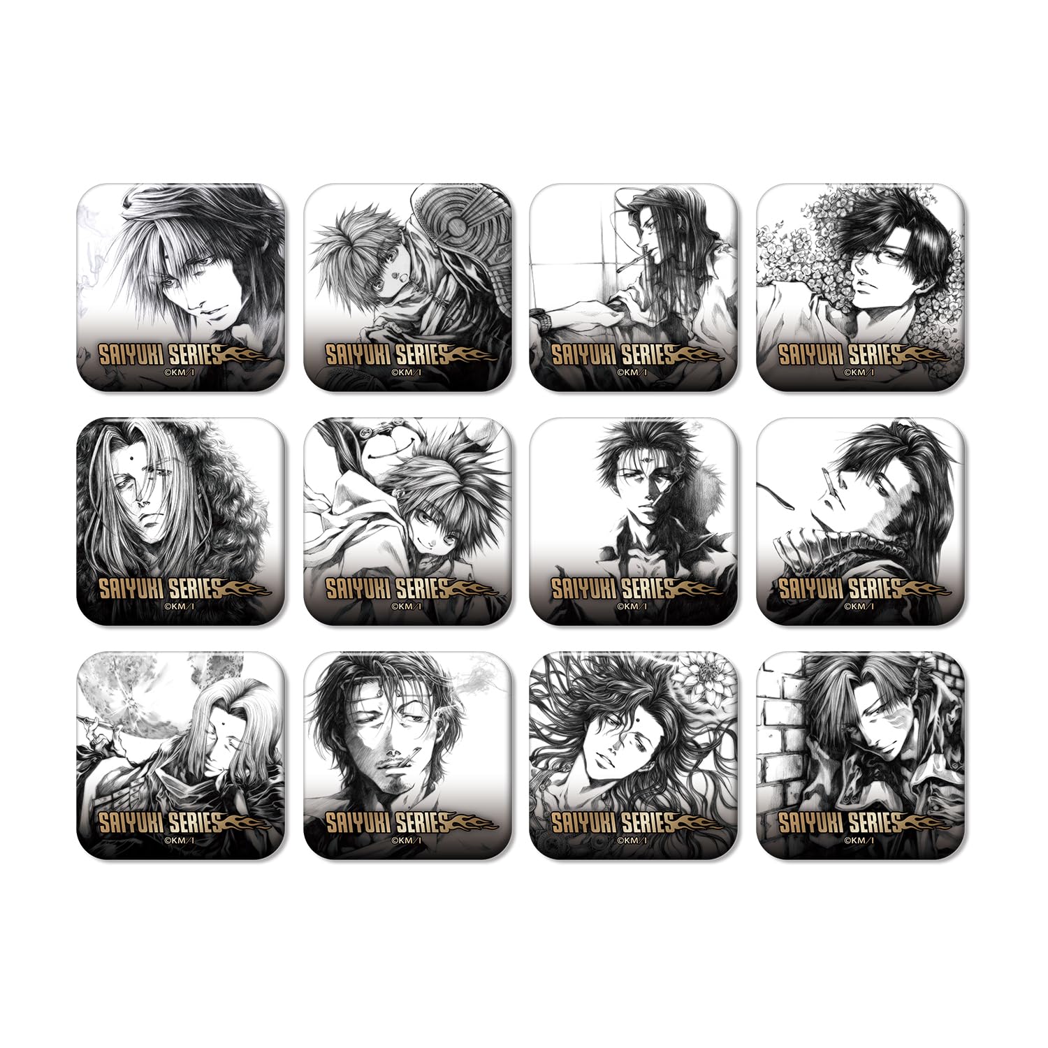 Saiyuki Series Pencil Drawing Version Trading Square Can Badge (Box of 12)
Saiyuki Series Pencil Drawing Version Trading Square Can Badge (Box of 12)