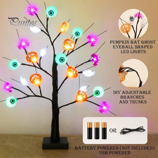 Lighted Artificial Birch Tree Halloween Table Decor with Pumpkin Eyeball USB Battery Powered Fake Tree with Lights Halloween Terror Indoor Decor A
Lighted Artificial Birch Tree Halloween Table Decor with Pumpkin Eyeball USB Battery Powered Fake Tree with Lights Halloween Terror Indoor Decor A