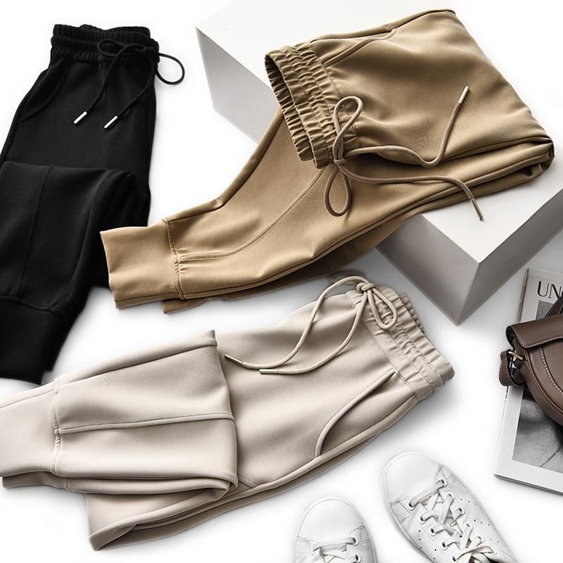 Elastic Waist and Tight Leg Pants Elastic Waist Ankle-Tied Slimming Sweatpants High Waist Vertical and Smooth Beige L
Elastic Waist and Tight Leg Pants Elastic Waist Ankle-Tied Slimming Sweatpants High Waist Vertical and Smooth Beige L