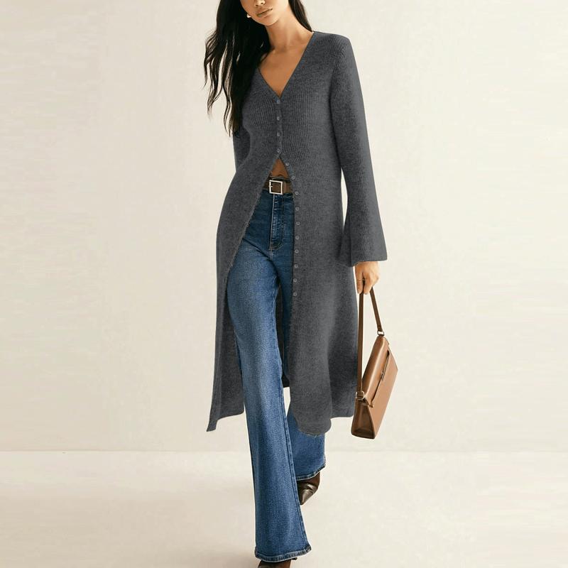 Vintage Maxi Cardigan Dress Elegant V-Neck Slim Flare Sleeve Single Breasted Knitted Dress Slim Bodycon A-Line Sweater Women M сірий
Vintage Maxi Cardigan Dress Elegant V-Neck Slim Flare Sleeve Single Breasted Knitted Dress Slim Bodycon A-Line Sweater Women M сірий