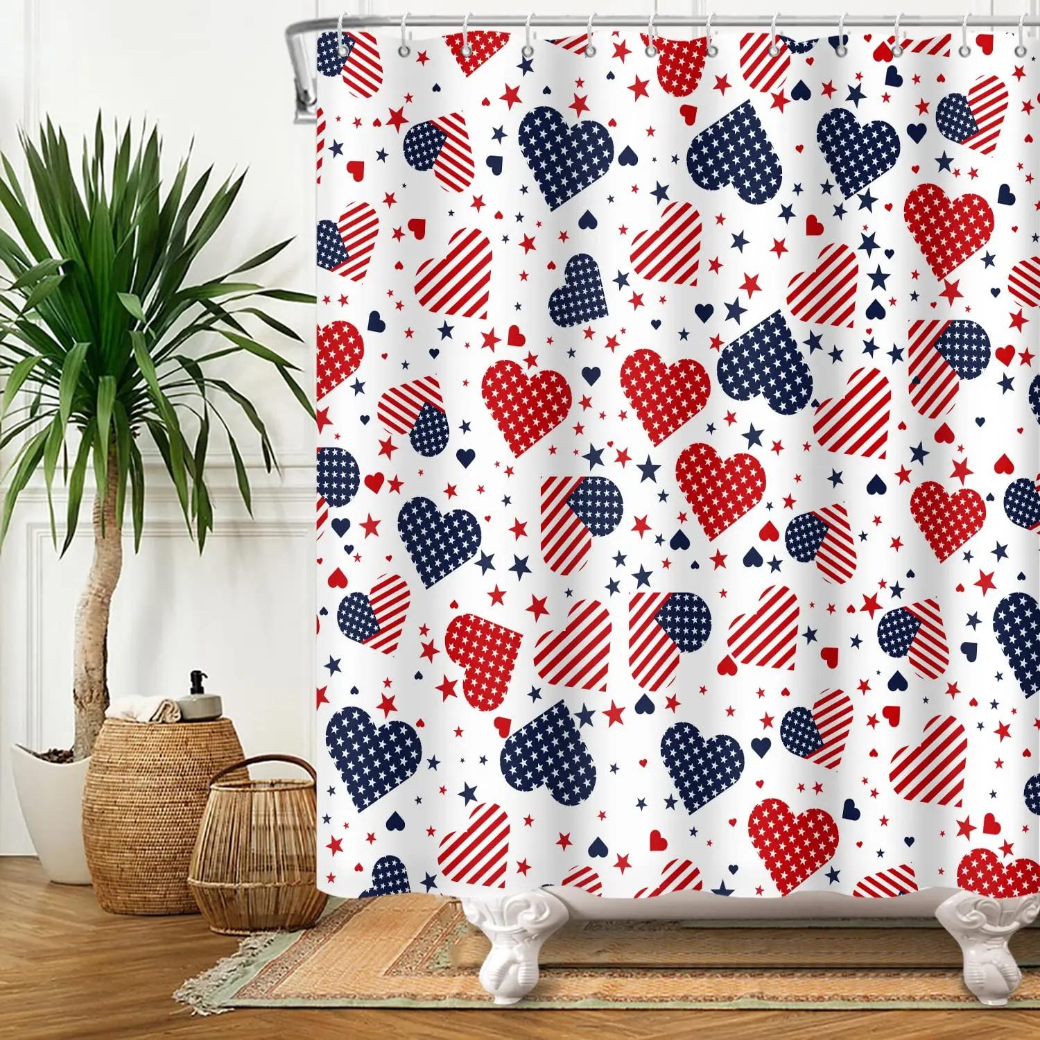 American Flag Shower Curtain Usa Decor Fourth Of July Independence Day Themed Art Print Flag Polyester Fabric Bathroom With Hook W60H190(CM)-1 Pcs
American Flag Shower Curtain Usa Decor Fourth Of July Independence Day Themed Art Print Flag Polyester Fabric Bathroom With Hook W60H190(CM)-1 Pcs
