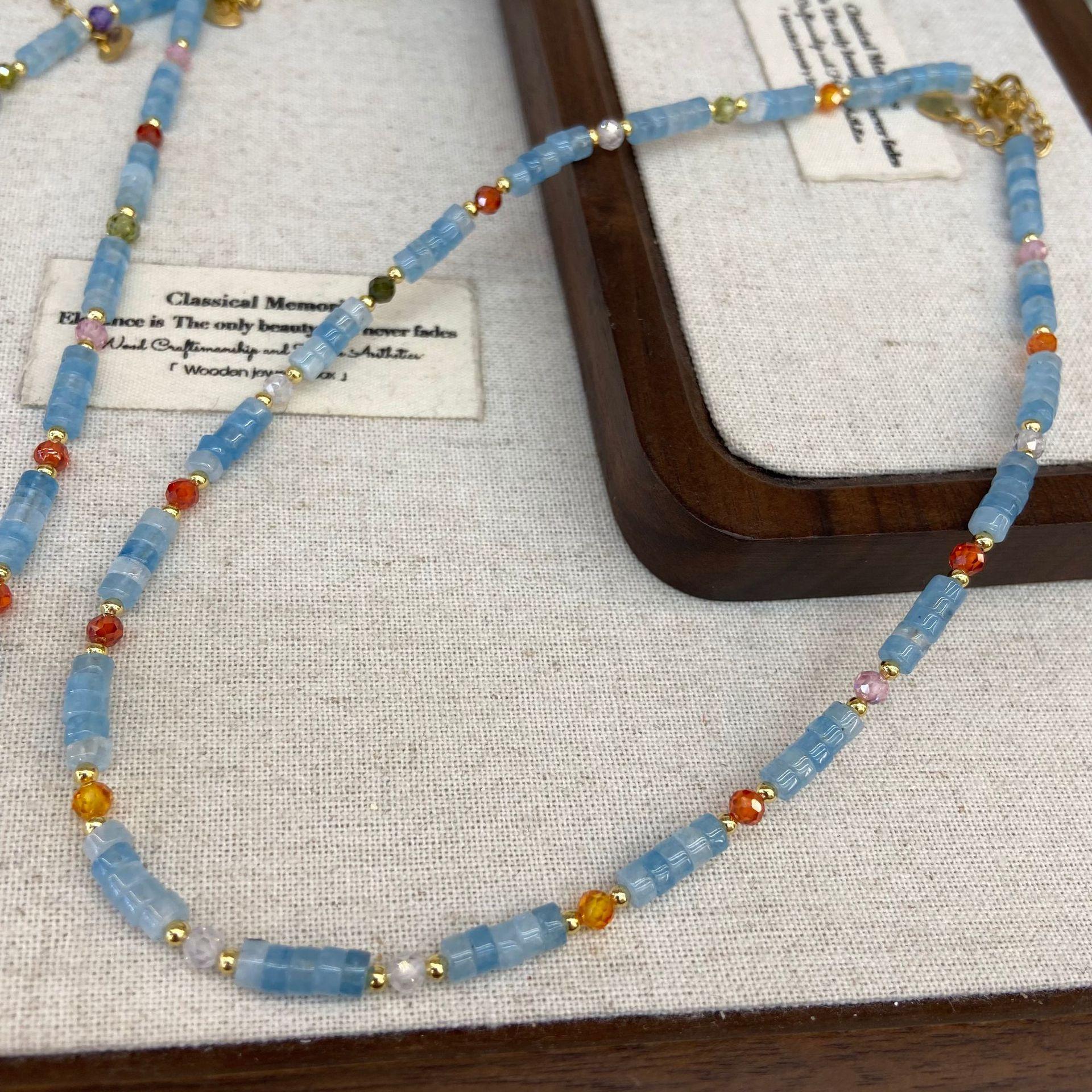 New Chinese Literary And Retro Crystal Necklace Women S Fresh Ice Blue Natural Stone Beaded Collarbone Chain High-End Neck Chain
New Chinese Literary And Retro Crystal Necklace Women S Fresh Ice Blue Natural Stone Beaded Collarbone Chain High-End Neck Chain