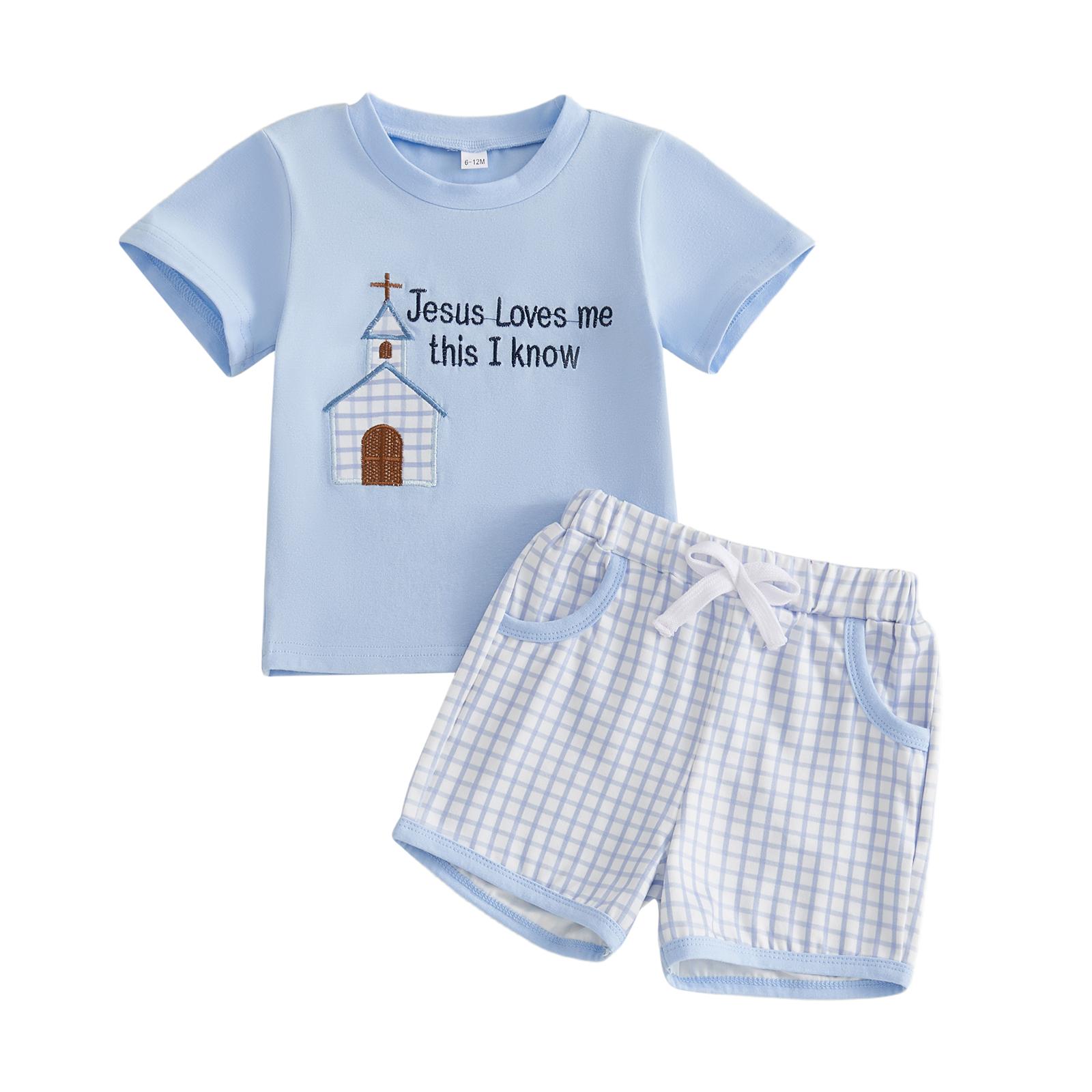Boys Easter Shorts Sets Short Sleeve O Neck Letter House Embroidery Tops Plaid Shorts 6-12M синий
Boys Easter Shorts Sets Short Sleeve O Neck Letter House Embroidery Tops Plaid Shorts 6-12M синий