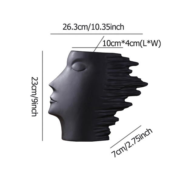 Abstract Human Face Vase - Black/White Artistic Decoration for Home & Office чорний
Abstract Human Face Vase - Black/White Artistic Decoration for Home & Office чорний