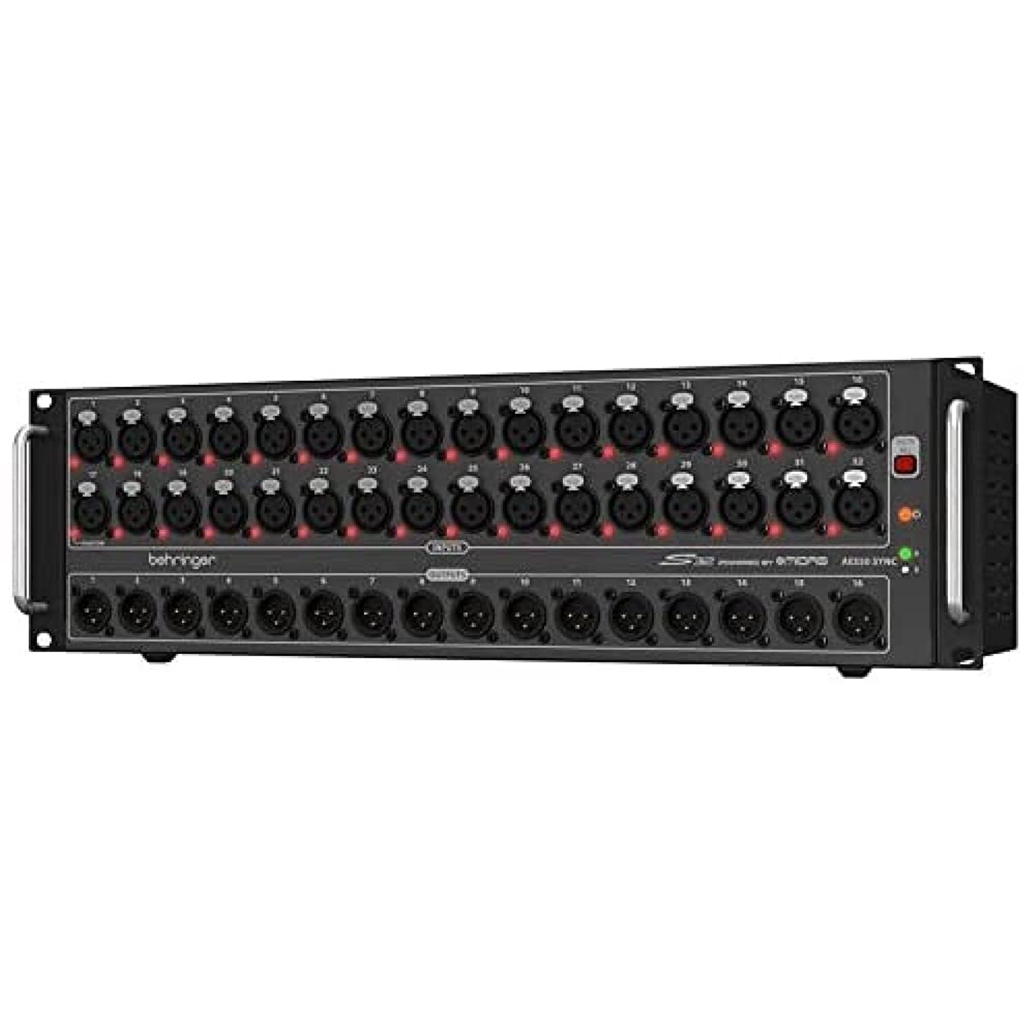 Behringer Stage Box AES50 connection Compatible with X32 Equipped with 32 MIDAS design preamps Equipped with ULTRANET terminal Equipped with digital
Behringer Stage Box AES50 connection Compatible with X32 Equipped with 32 MIDAS design preamps Equipped with ULTRANET terminal Equipped with digital